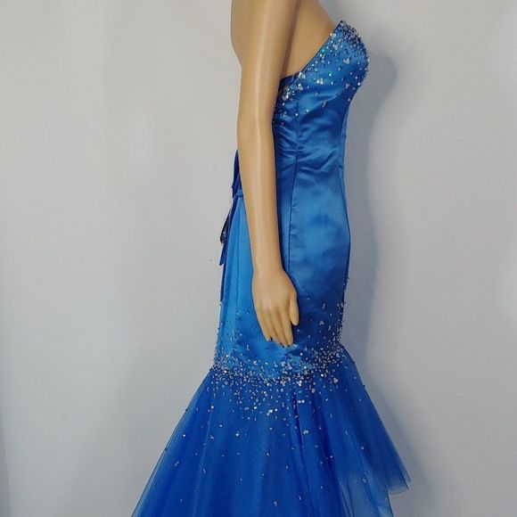 NWT Fire -Ice Mermaid Hi-Low Prom Dress in Royal - Picture 2 of 5